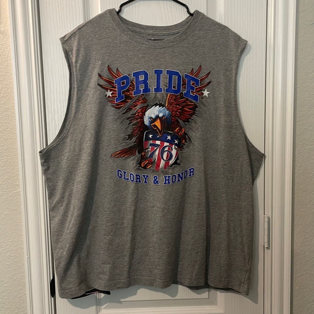 XXL Celebrate Patriotic, Pride, Glory & Honor Gray Tank Top